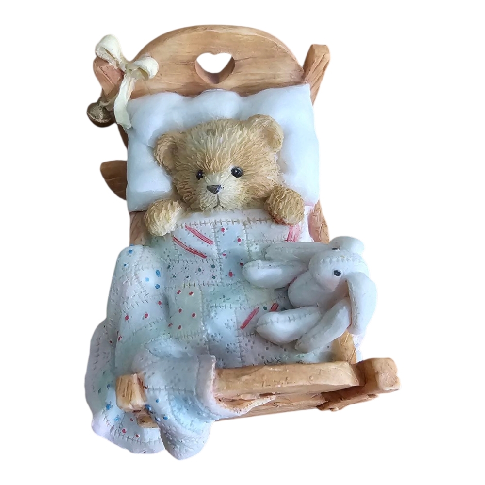 Baby "Cradled With Love" Hamilton Gifts 911356 Teddy Bear Crib Figurine 1992